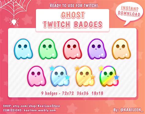 Ghost Halloween Twitch Sub Badges Bit Badges Streamer Emotes Twitch