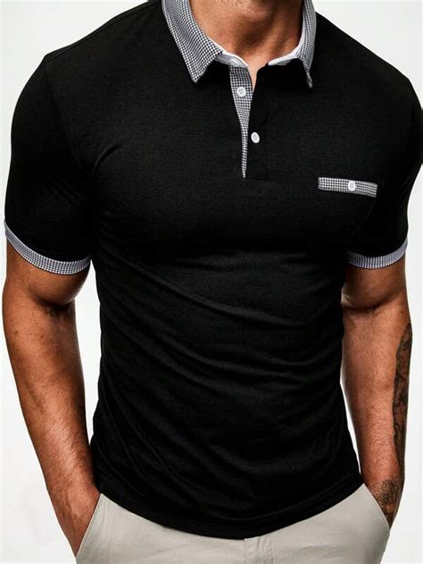 Manfinity Homme Men Contrast Collar Polo Shirt Shein Usa