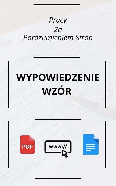 Wypowiedzenie Pracy Za Porozumieniem Stron Wzór WORD PDF