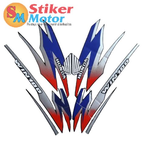 Sticker Striping Motor Honda Win 100 1997 Biru Merah Lazada Indonesia