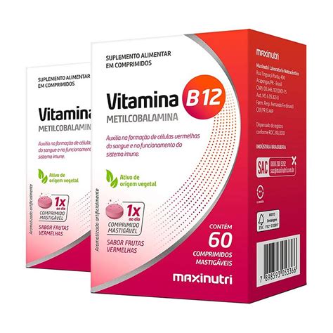 Kit Vitamina B Maxinutri Comprimidos Frutas Vermelhas Edin