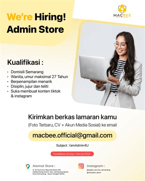 Lowongan Kerja Admin Store Di Macbee Apple Store Repair Lokersemar Id