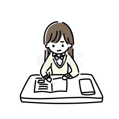 勉強している女の子4イラスト No 25182771｜無料イラスト・フリー素材なら「イラストac」