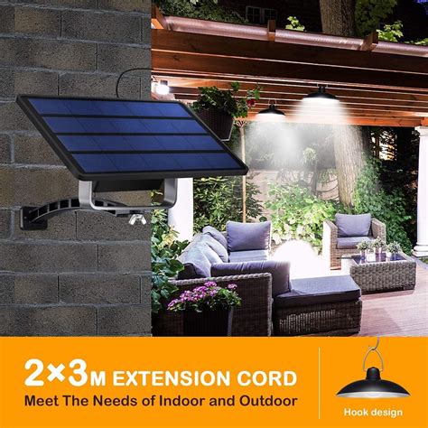 Waterproof Double Head Solar Pendant Light Outdoor Indoor Solar Lamp With Cable