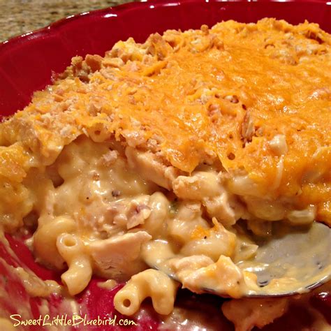 Cheesy Chicken Macaroni Casserole - Sweet Little Bluebird