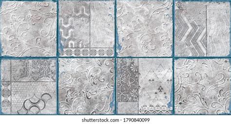 Wall Tiles Design Grey Patten High Stock Illustration 1790840099