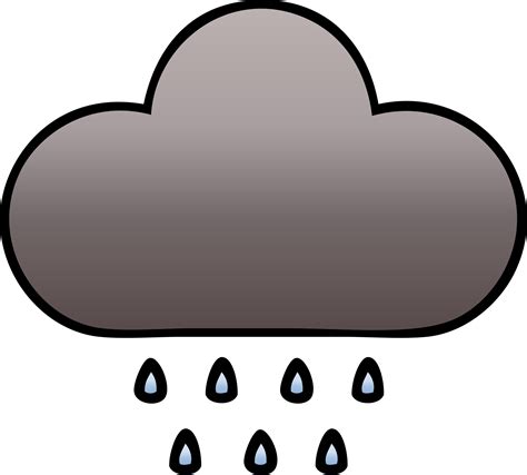 gradient shaded cartoon of a storm rain cloud 45125680 PNG