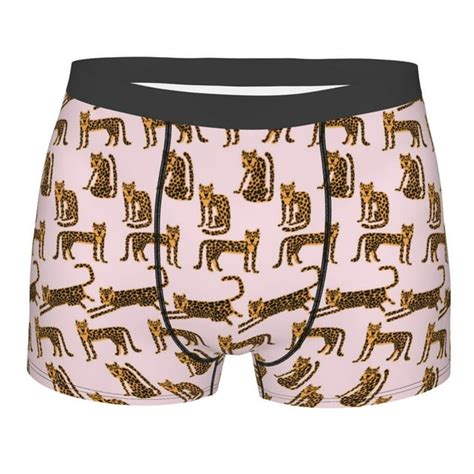 Disketp Leopard Print Mens Boxer Briefssoft And Breathable Cotton