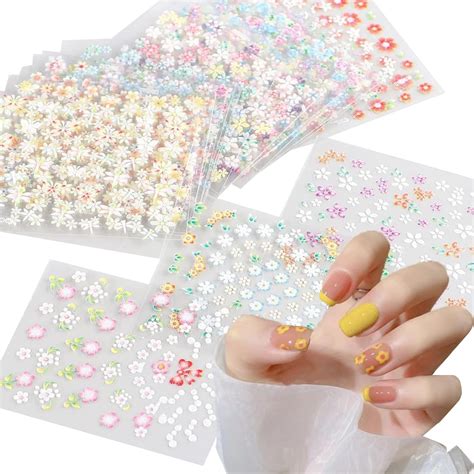 Fychuo Nail Stickers For Nail Art Self Adhesive Nail Charms Pcs