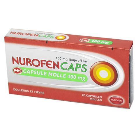 NUROFENCAPS 400 Mg 10 Capsules Molles Pharmacie Du Centre 80300 ALBER