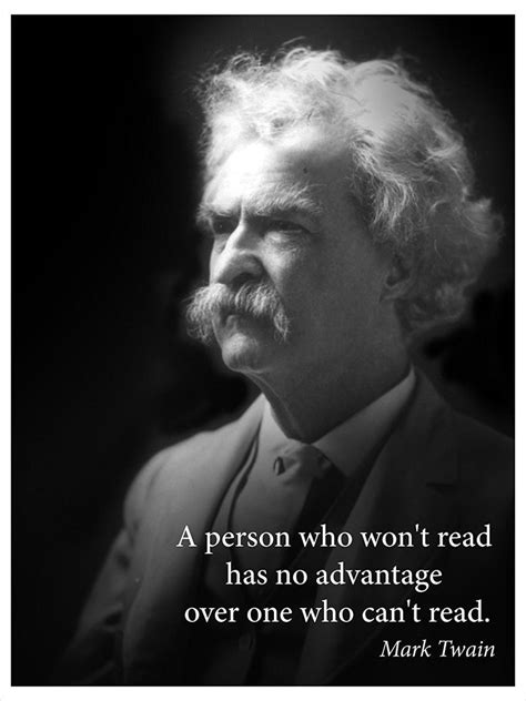 A Person Who Won't Read Quote By Mark Twain Portrait Poster – Young N' Refined