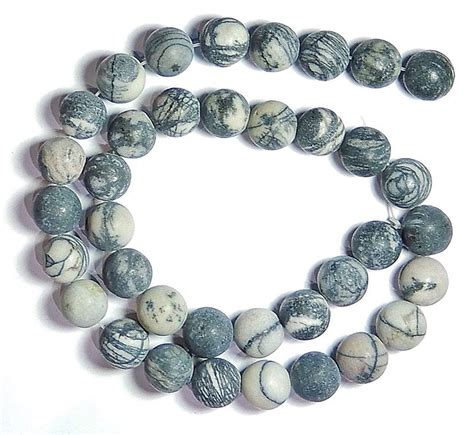 1 Strang echte natürliche matte Spider Web Jasper 10 mm Kaufen auf