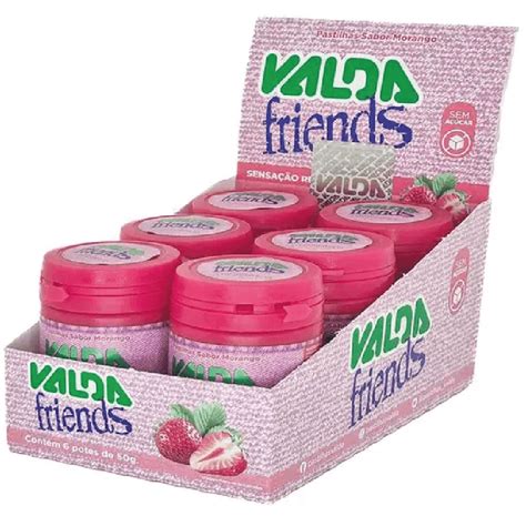 Pastilha Valda Friends Sabor Morango Pote 6x50g Shopee Brasil