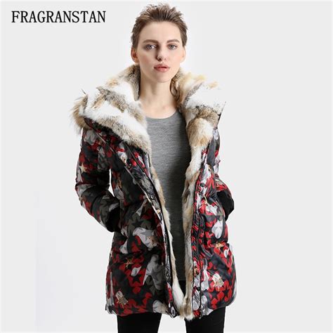 Veste Camouflage Paisse Avec Col En Fourrure De Lapin Pour Femme