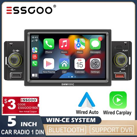 Essgoo Universal Car Radio Din Central Multimedia Mp Player