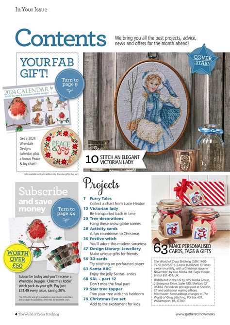 The World Of Cross Stitching Magazine December Back Issue