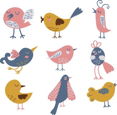 Sticker Enfant Oiseaux Pastel TenStickers