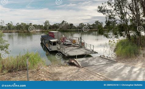 Close Shot Of The Cable Ferry At Swan Reach On The Murray River