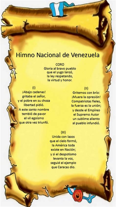 Himno Nacional De Venezuela Buscar Con Google Himno Nacional Letra