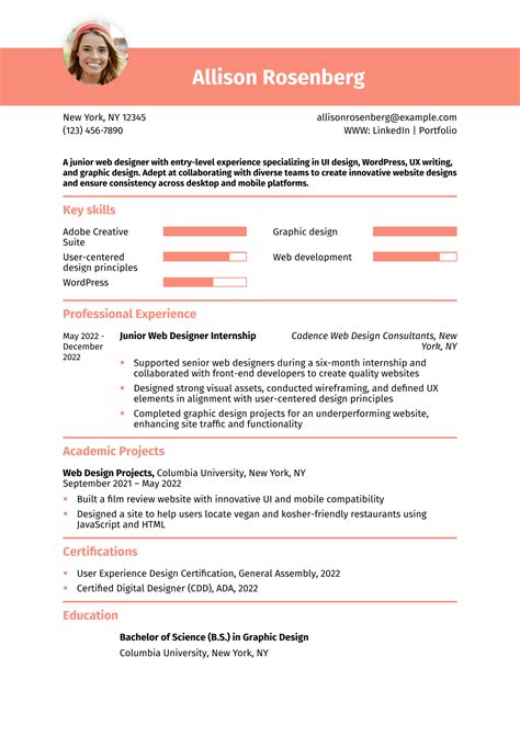 Best Web Designer Resume Examples and Templates in 2025 - ResumeBuilder.com
