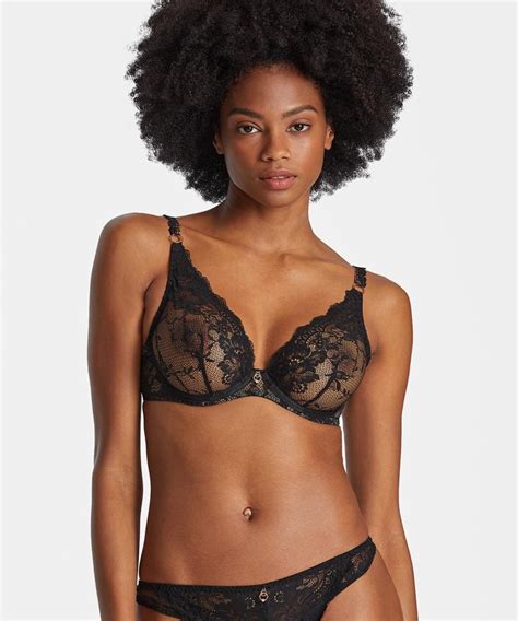 Lingerie D Exception Femme Aubade Night Bird Soutien Gorge Triangle Avec Armatures Black