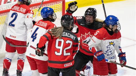 Championnat du monde féminin le Canada bat la Tchéquie 5 0 RDS ca