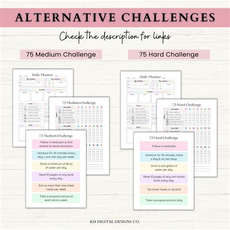 75 Soft Challenge Printable Workout Plan 75 Soft Tracker 75 Day ...