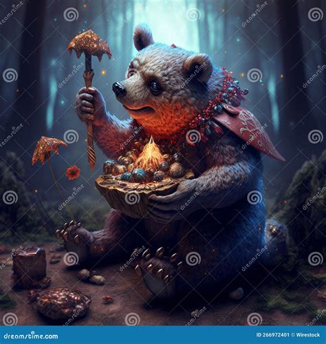 Bear Magic In The Wild Ai Generated Stock Illustration Illustration