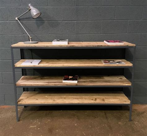 A Reclaimed Timber And Metal Vintage Industrial Shelving Unit FREE