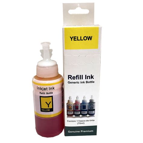 Refil De Tinta Premium Epson L365 L375 Ecotank Amarelo T664420 70ml