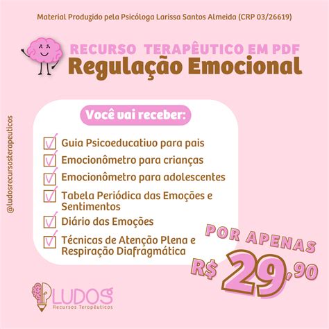 Recurso Terapêutico Em Pdf Regulação Emocional Ludos Recursos Terapêuticos Hotmart