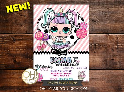 Lol Dolls Birthday Party Invitation Invitaciones De Fiesta De