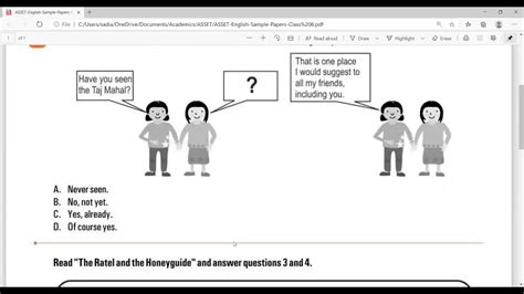 Gr 6 Asset English Sample Questions Coaching Mentor Youtube