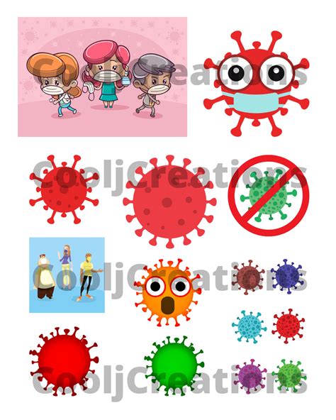 Virus Clipart Quarantine Pictures Virus Collage Sheets - Etsy