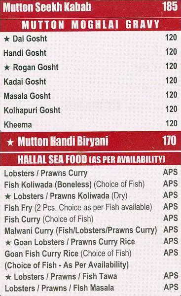 Menu at New Mumbai Grill, Mumbai, 1A & 1B