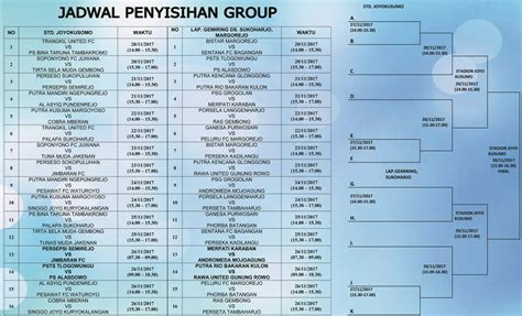 Contoh Jadwal Pertandingan Sepak Bola 56 Koleksi Gambar