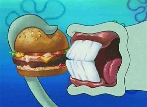 Spongebob Eating Krabby Patty With Teeth - Krysfill Myyearin