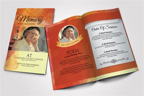 Elegant Funeral Program Bi Fold Template