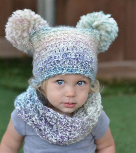 Pom Pom Crochet Beanie Pattern, Newborn Hat Prop, Toddler Cowl, Toddler ...