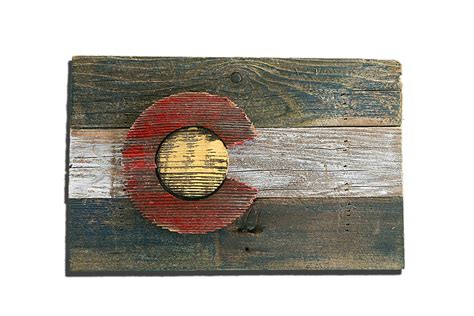 Handmade, reclaimed Wooden Colorado Flag, vintage, art, distressed, weathered, recycled ...