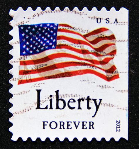 Postage Stamp United States Of America Usa Flag Stars And