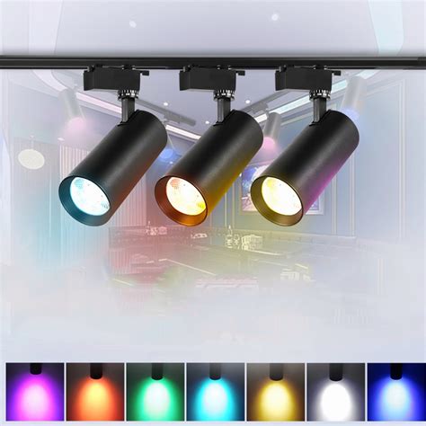 Canmeijia Rgb Led Track Lamp Spotlight W W Colorful Cob Adjustable