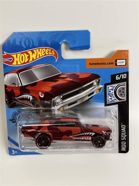 Toy Vehicles Hot Wheels 1968 Chevy Nova Rod Squad 1 64 Scale GHF41D521 B8 Hot Wheels