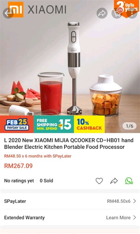 Xiaomi Qcooker Hand Blender Food Processor Tv Home Appliances