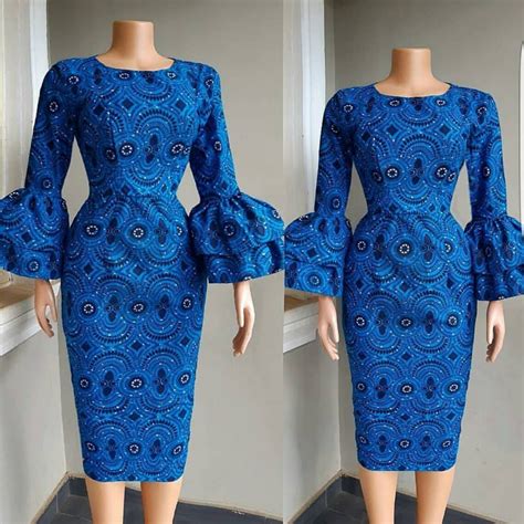 Blue Gownafrican Midi Dressafrican Print Dressafrican Etsy