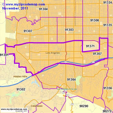 Granada Hills Zip Code Map - Map