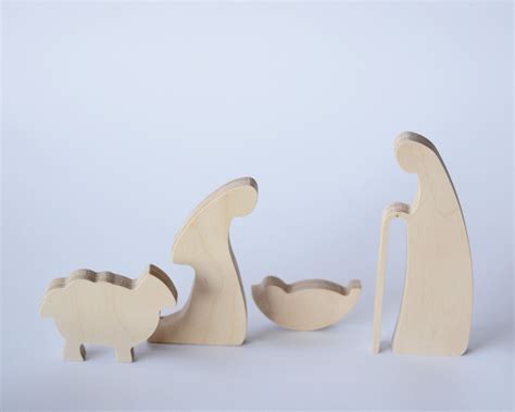 Wooden Nativity Figurines Cnc Nude Set Of With Cradle Baby Etsy Artofit