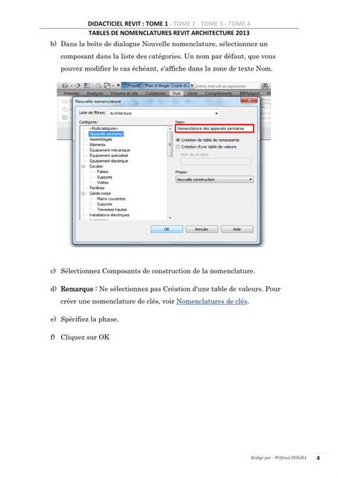 PDF DIDACTICIEL REVIT TOME 1 TABLES DE NOMENCLATURES REVIT