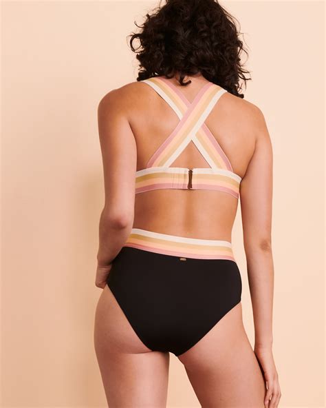 RIP CURL BEACH BOTANICA Cross Back Bikini Top Black Bikini Village