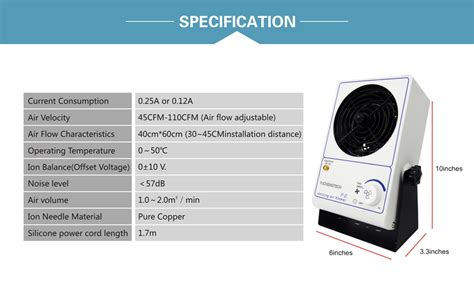 YUCHENGTECH Ionizing Air Blower ESD Fan Electro Discharge Static